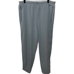 VINTAGE Nike Dri-Fit Men’s Gray Athletic Running Track Pants Zippered Medium